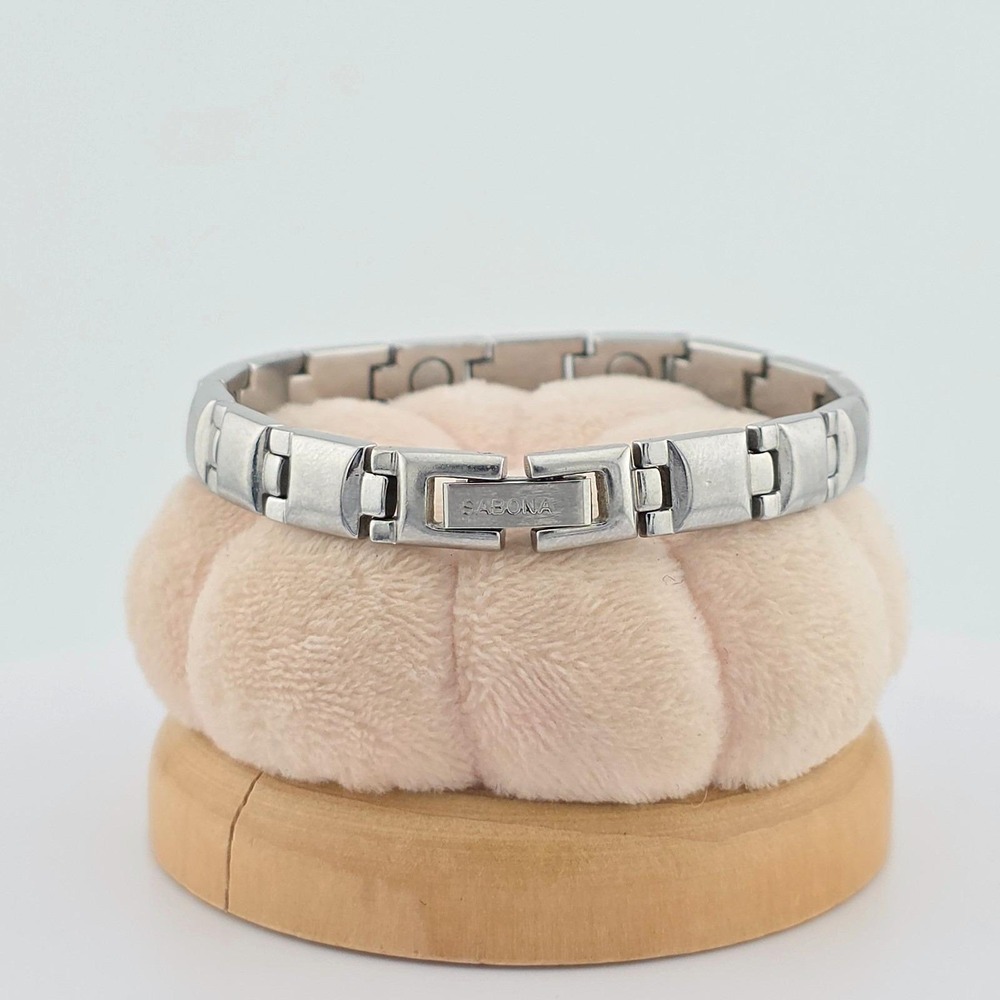 SABONA Magnetic Therapy Bracelet Magnet Circulation H Link Stainless Steel 7"